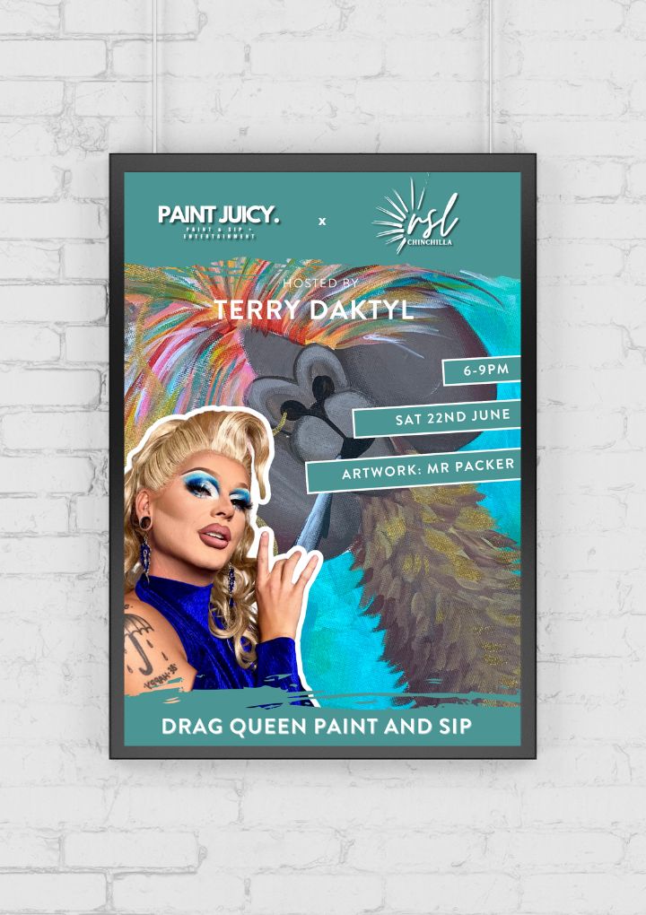 DRAG PAINT AND SIP X CHINCHILLA WEST QLD 22ND JUNE 6PM-Ticket-Paint Juicy - Paint and Sip-Paint Juicy - Paint and Sip