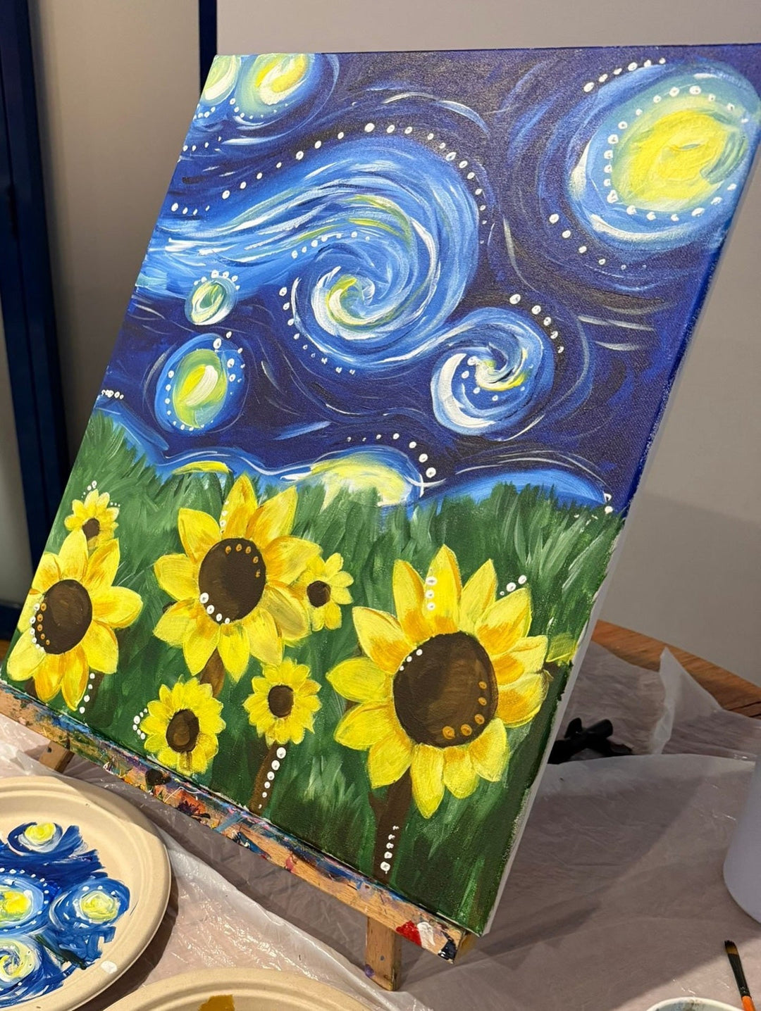 Sunflowers with swirly sky at Biggera Waters