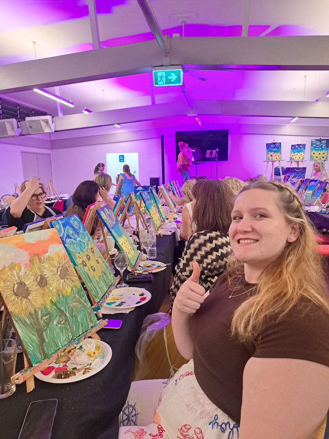 Everton Park Paint and Sip customer smiling