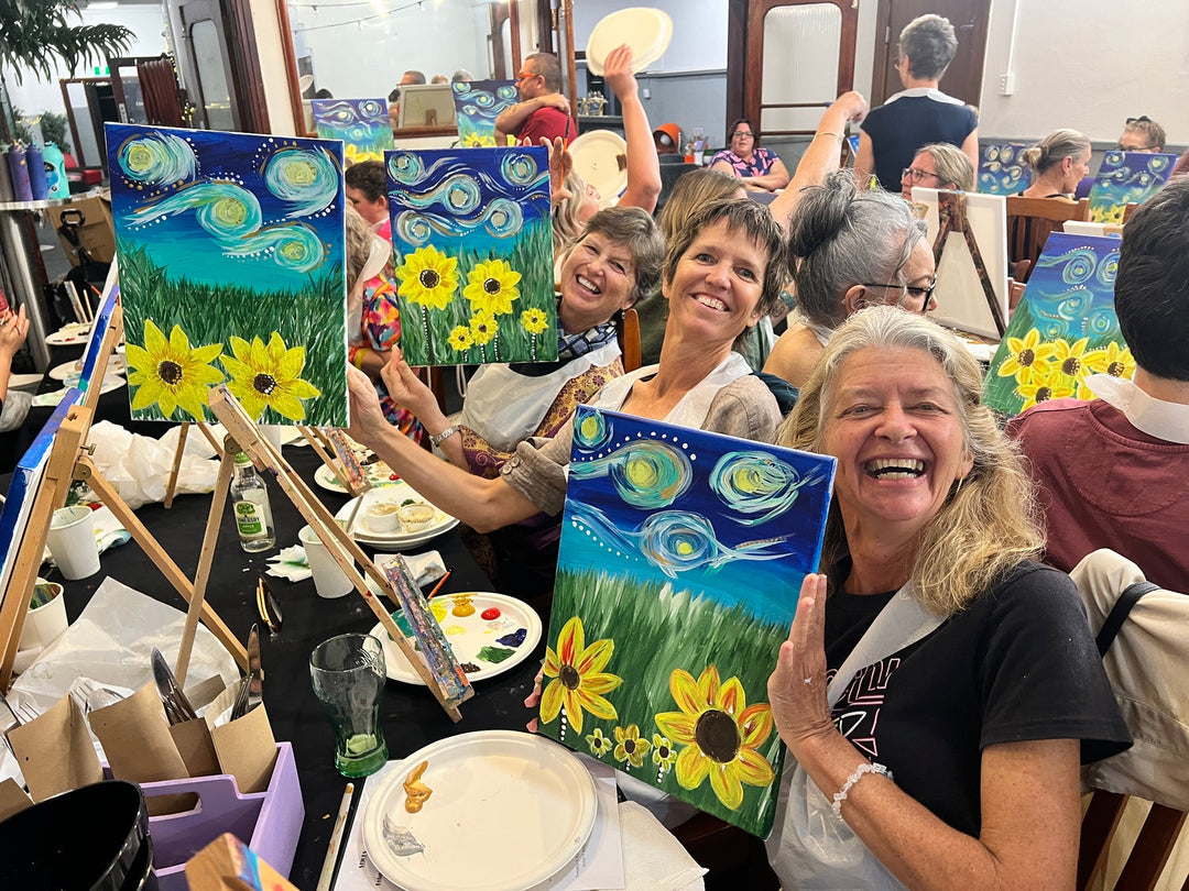 Lismore Paint and Sip smiling attendees