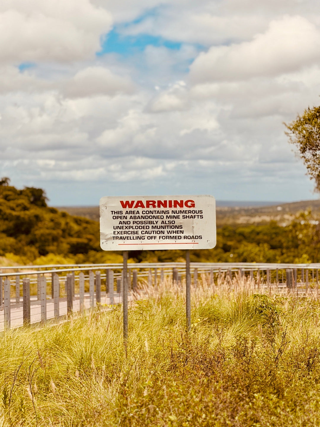 Warning Sign at Towers Hill about unexploded bombs 