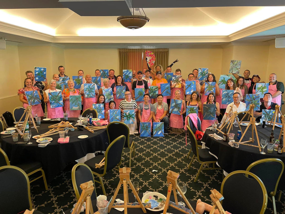 Paint and Sip at a Corporate Gig at Sanctuary Cove-Paint Juicy - Paint and Sip
