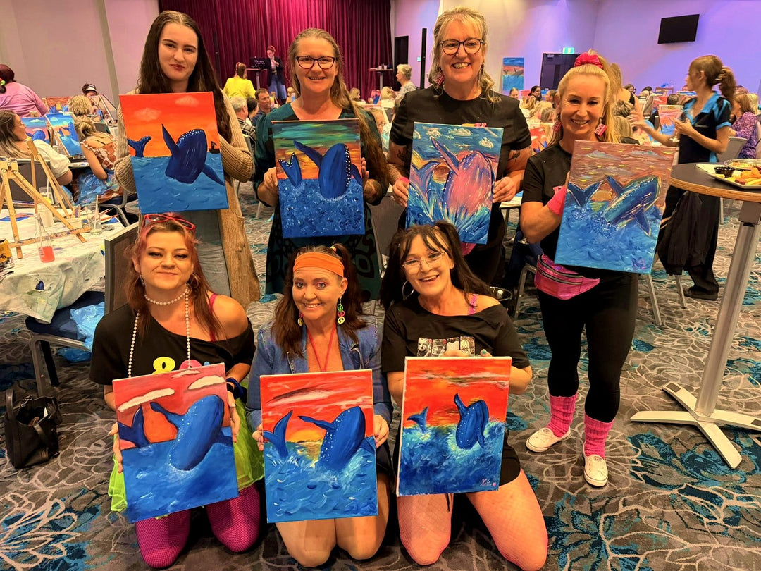 Bundaberg Paint and Sip Recap at The Waves Sports Club: Whales, Wails and Pink Skies