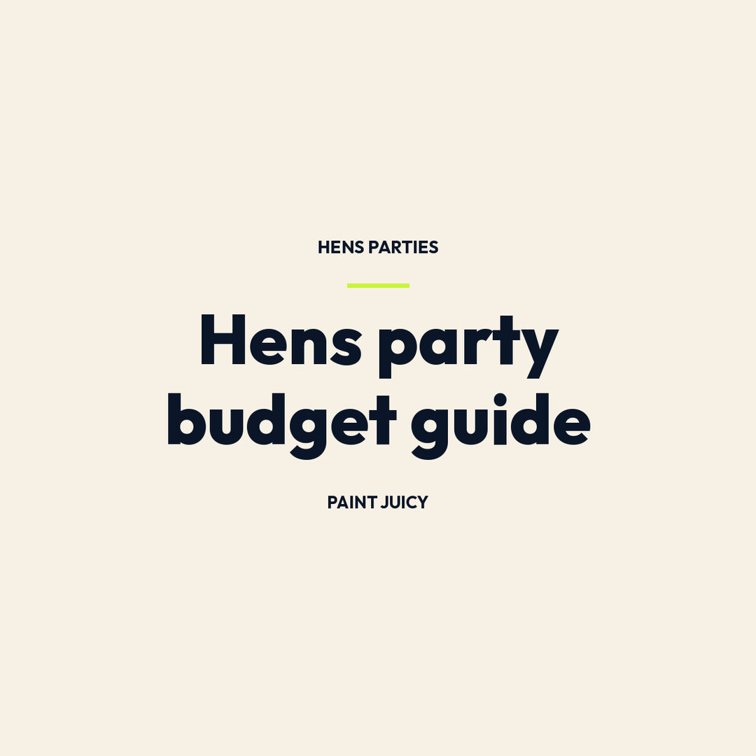 Hens party budget guide, Paint Juicy hens party guide cover