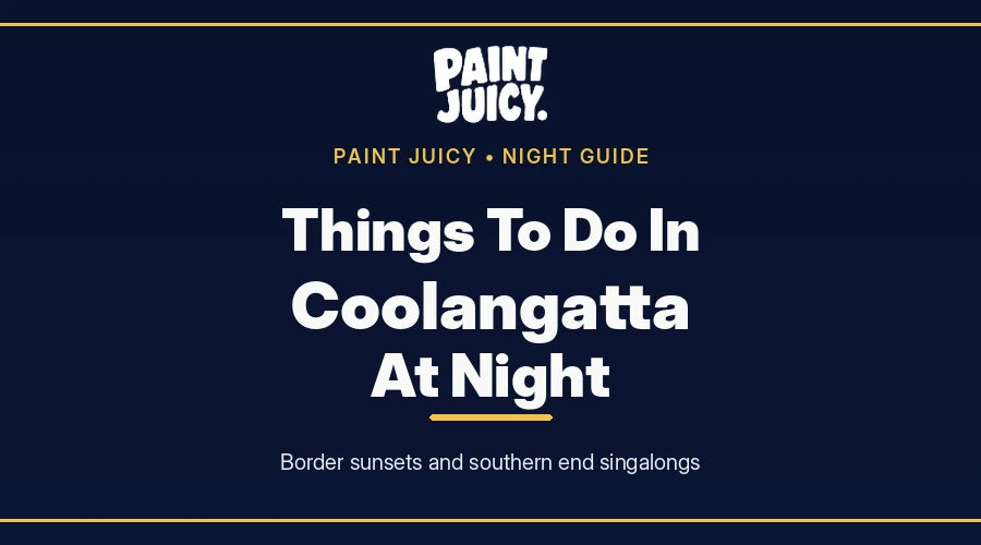 Things to do in Coolangatta at night, Paint Juicy night guide cover in navy and gold