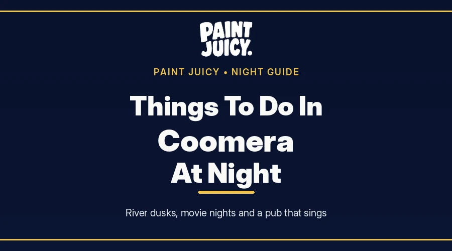 Things to do in Coomera at night, Paint Juicy night guide cover in navy and gold