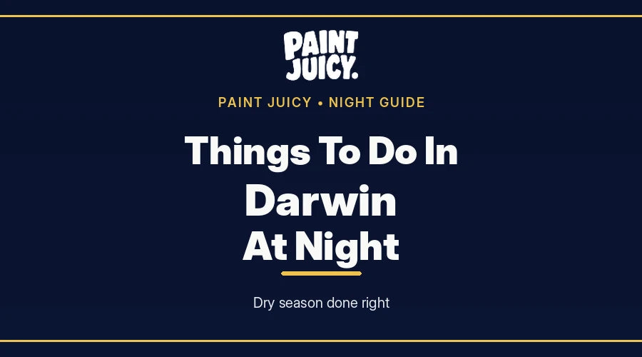 Things to do in Darwin at night, Paint Juicy night guide cover in navy and gold