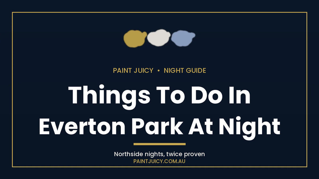 Things to do in Everton Park at night, Paint Juicy night guide cover in navy and gold