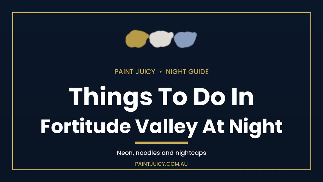 Things to do in Fortitude Valley at night, Paint Juicy night guide cover in navy and gold