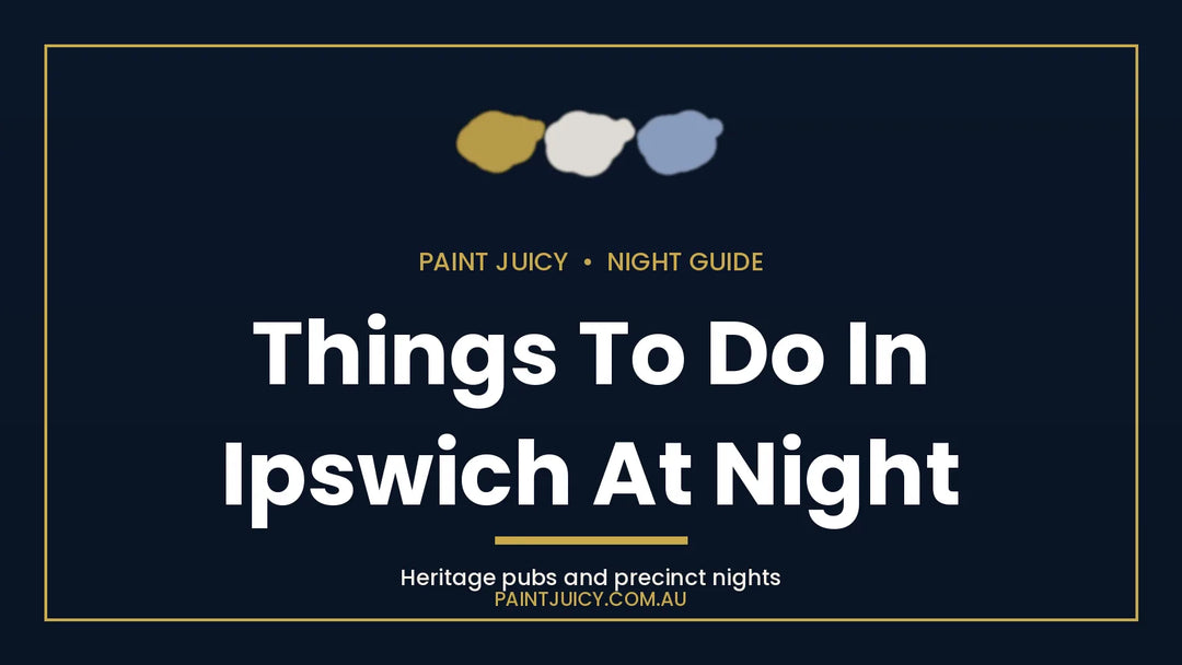 Things to do in Ipswich at night, Paint Juicy night guide cover in navy and gold