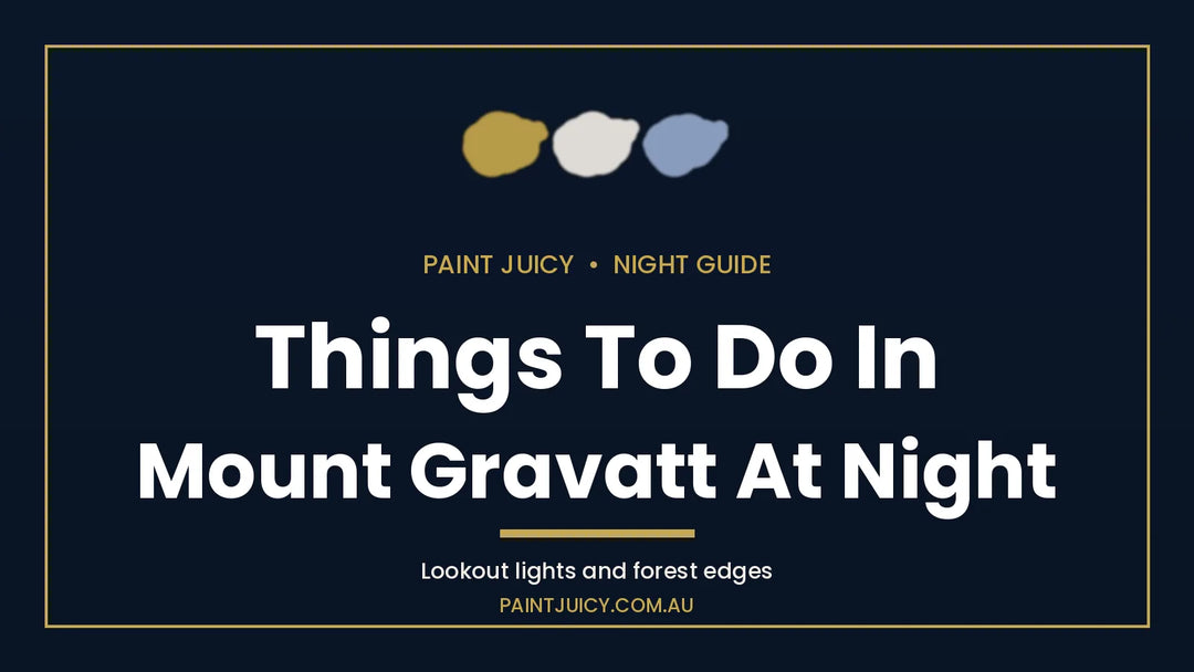 Things to do in Mount Gravatt at night, Paint Juicy night guide cover in navy and gold