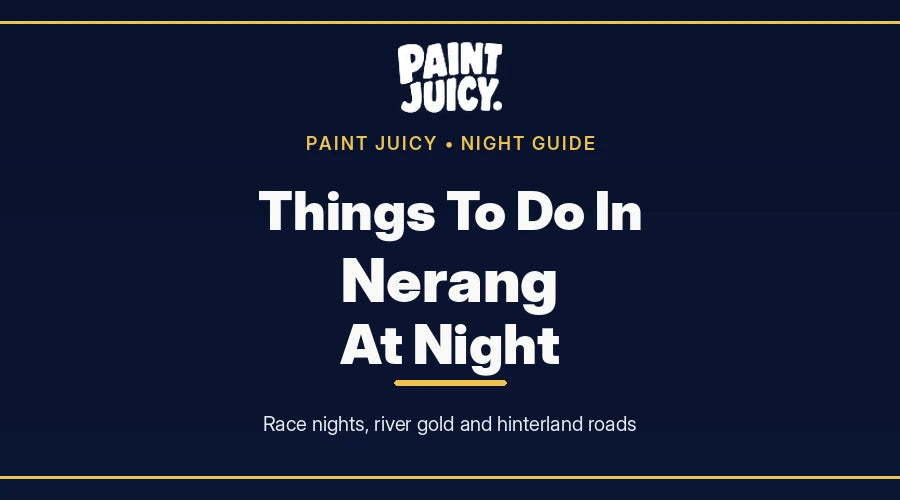 Things to do in Nerang at night, Paint Juicy night guide cover in navy and gold