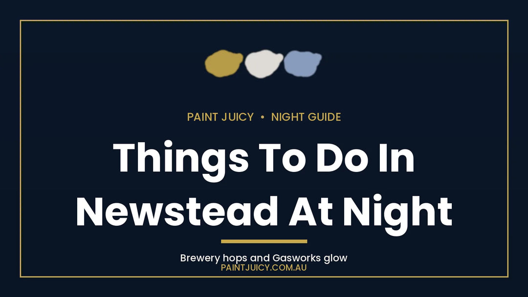 Things to do in Newstead at night, Paint Juicy night guide cover in navy and gold