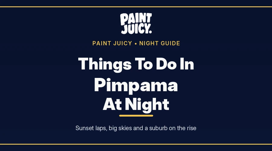 Things to do in Pimpama at night, Paint Juicy night guide cover in navy and gold