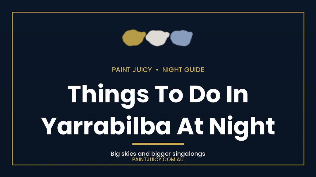 Things to do in Yarrabilba at night, Paint Juicy night guide cover in navy and gold