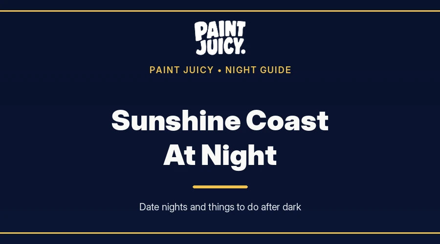 Sunshine Coast at night, Paint Juicy night guide cover in navy and gold