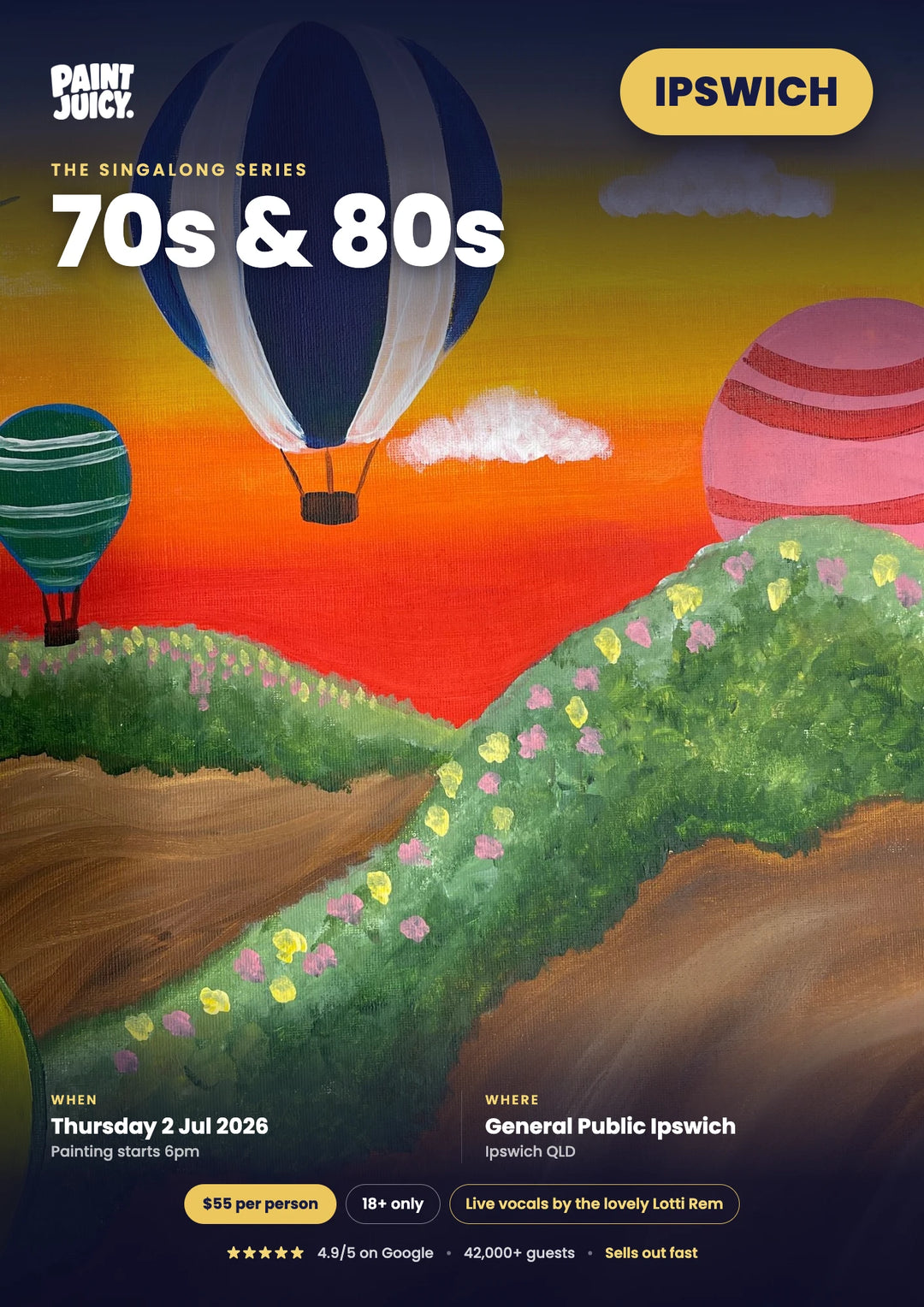 70s & 80s paint and sip at General Public Ipswich, Ipswich, Brisbane