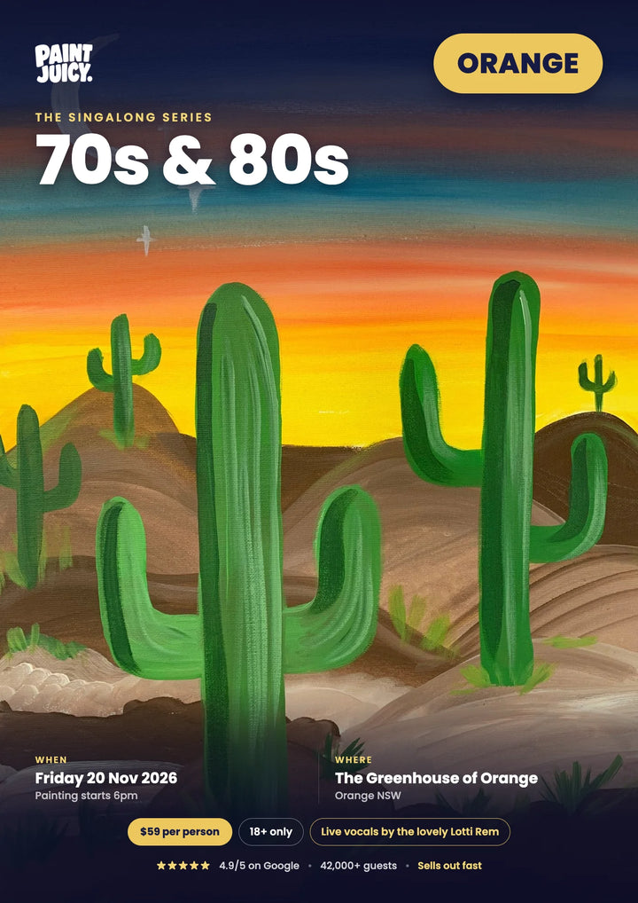 70s &amp; 80s Singalong paint and sip at The Greenhouse of Orange, Orange, NSW