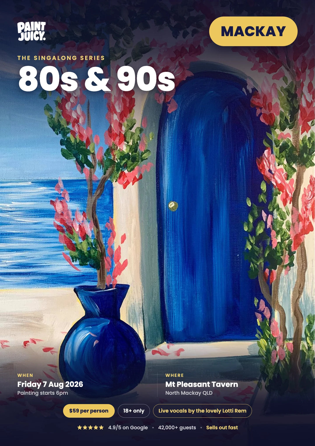 80s &amp; 90s paint and sip at Mt Pleasant Tavern, Mackay, North Queensland