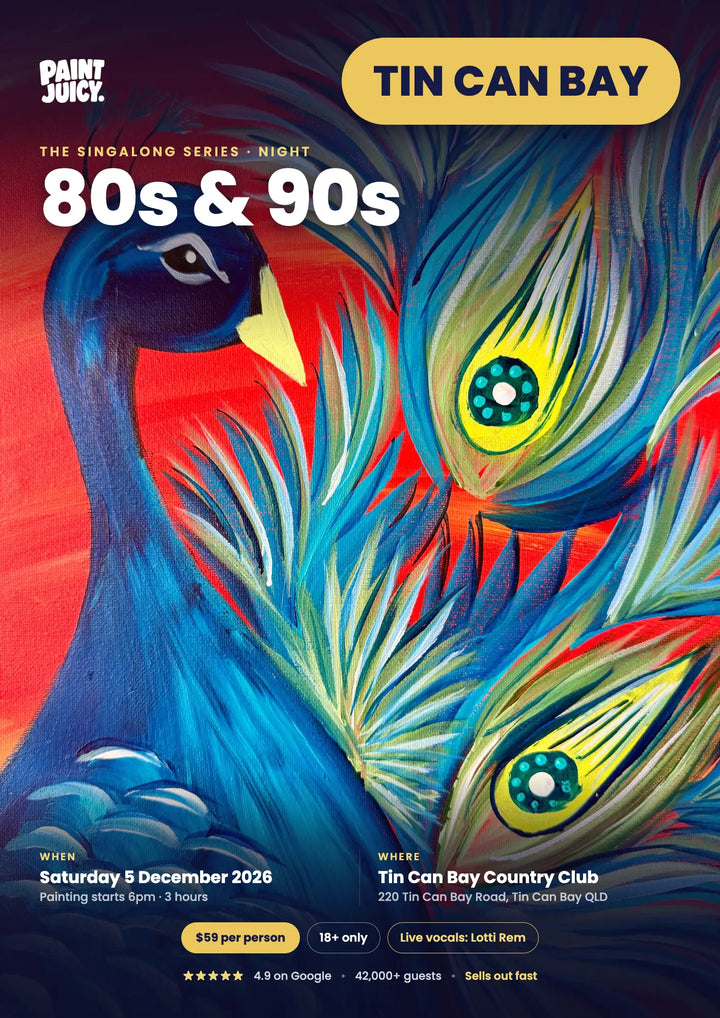 80s &amp; 90s Singalong Paint and Sip 5th December Tin Can Bay NQ 6pm