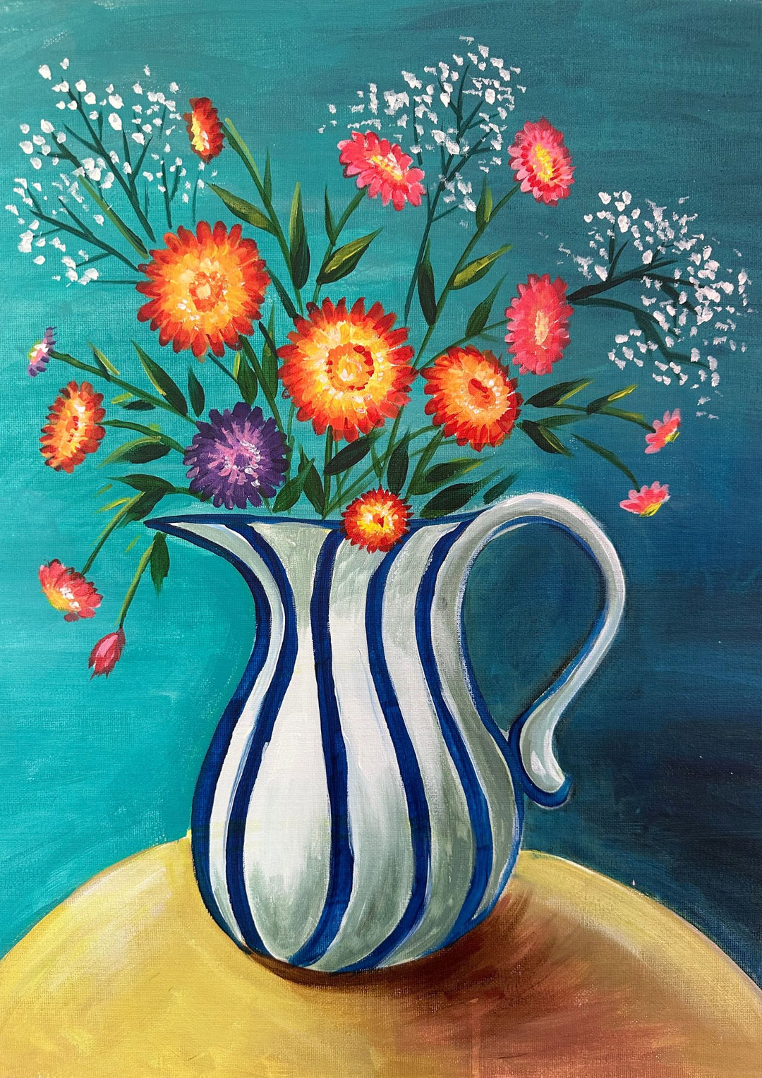 Blossom paint and sip canvas
