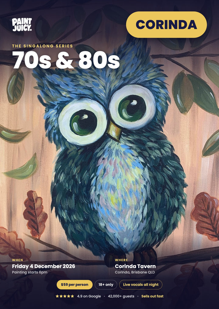 70s &amp; 80s Singalong Paint and Sip 4th December Corinda Brisbane 6pm