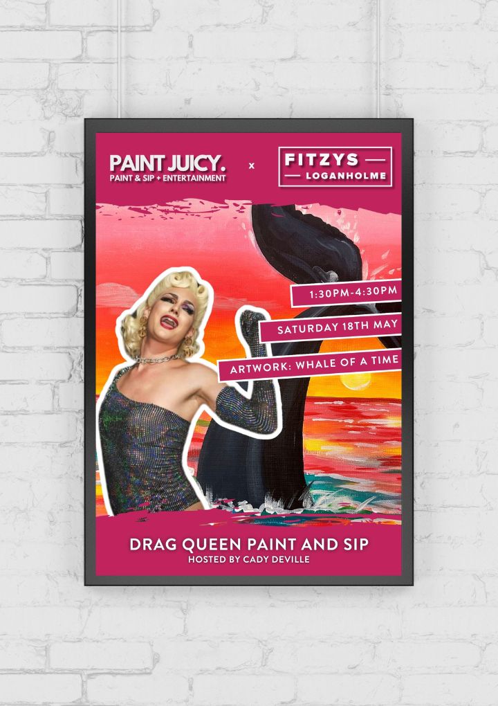 DRAG - PAINT AND SIP 18TH MAY - FITZYS LOGANHOLME BRISBANE 1.30PM-Paint Juicy - Paint and Sip-Paint Juicy - Paint and Sip