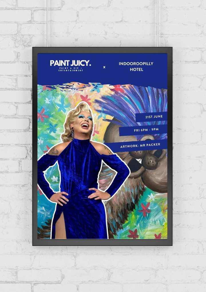 DRAG - PAINT AND SIP 21ST JUNE - INDOOROOPILLY HOTEL BRISBANE 6PM-Paint Juicy - Paint and Sip-Paint Juicy - Paint and Sip