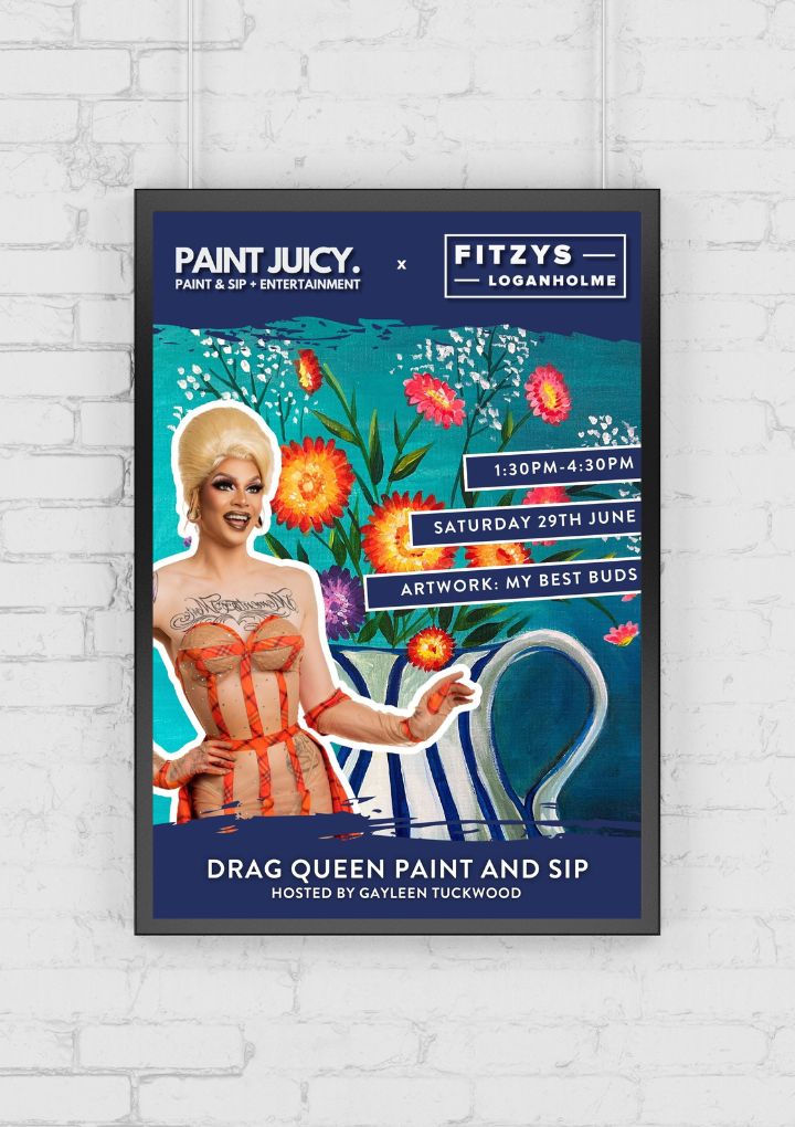 DRAG - PAINT AND SIP 29TH JUNE - FITZYS LOGANHOLME BRISBANE 1.30PM-Paint Juicy - Paint and Sip-Paint Juicy - Paint and Sip