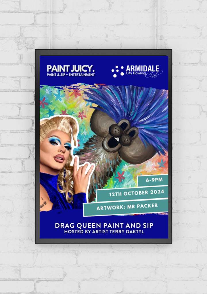 DRAG PAINT AND SIP X ARMIDALE NSW 12TH OCTOBER 6PM-Ticket-Paint Juicy - Paint and Sip-Paint Juicy - Paint and Sip