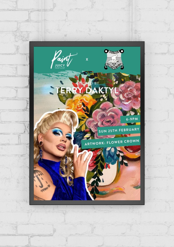 DRAG PAINT AND SIP X BOURKE NSW 25TH FEB 6PM-Ticket-Paint Juicy - Paint and Sip-Paint Juicy - Paint and Sip