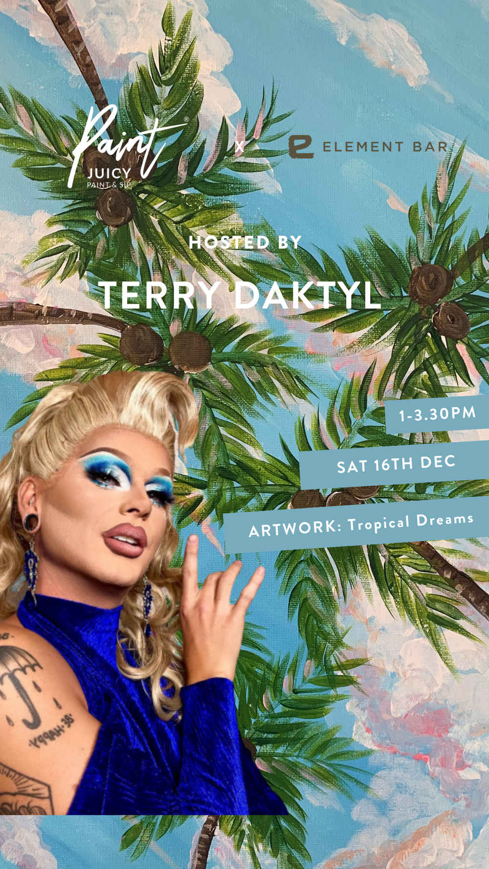 DRAG PAINT AND SIP X COFFS HARBOUR NSW 16th DEC 1PM-Ticket-Paint Juicy - Paint and Sip-Paint Juicy - Paint and Sip