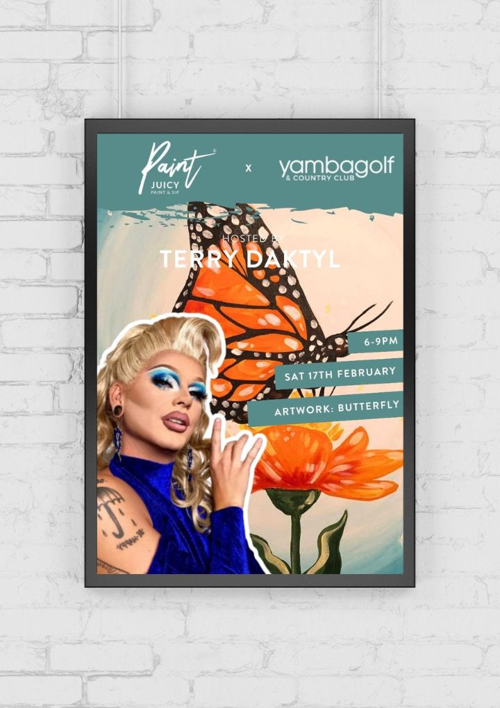DRAG PAINT AND SIP X YAMBA NSW 17TH FEB 6PM-Ticket-Paint Juicy - Paint and Sip-Paint Juicy - Paint and Sip