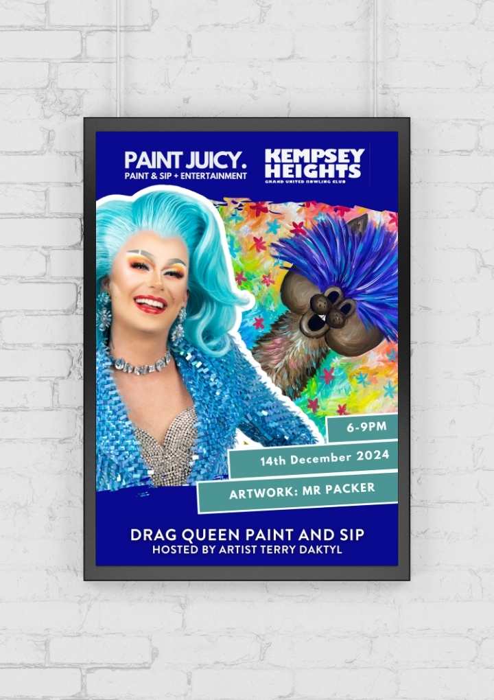 DRAG PAINT AND SIP KEMPSEY NSW 14th DECEMBER 6PM Paint Juicy Paint