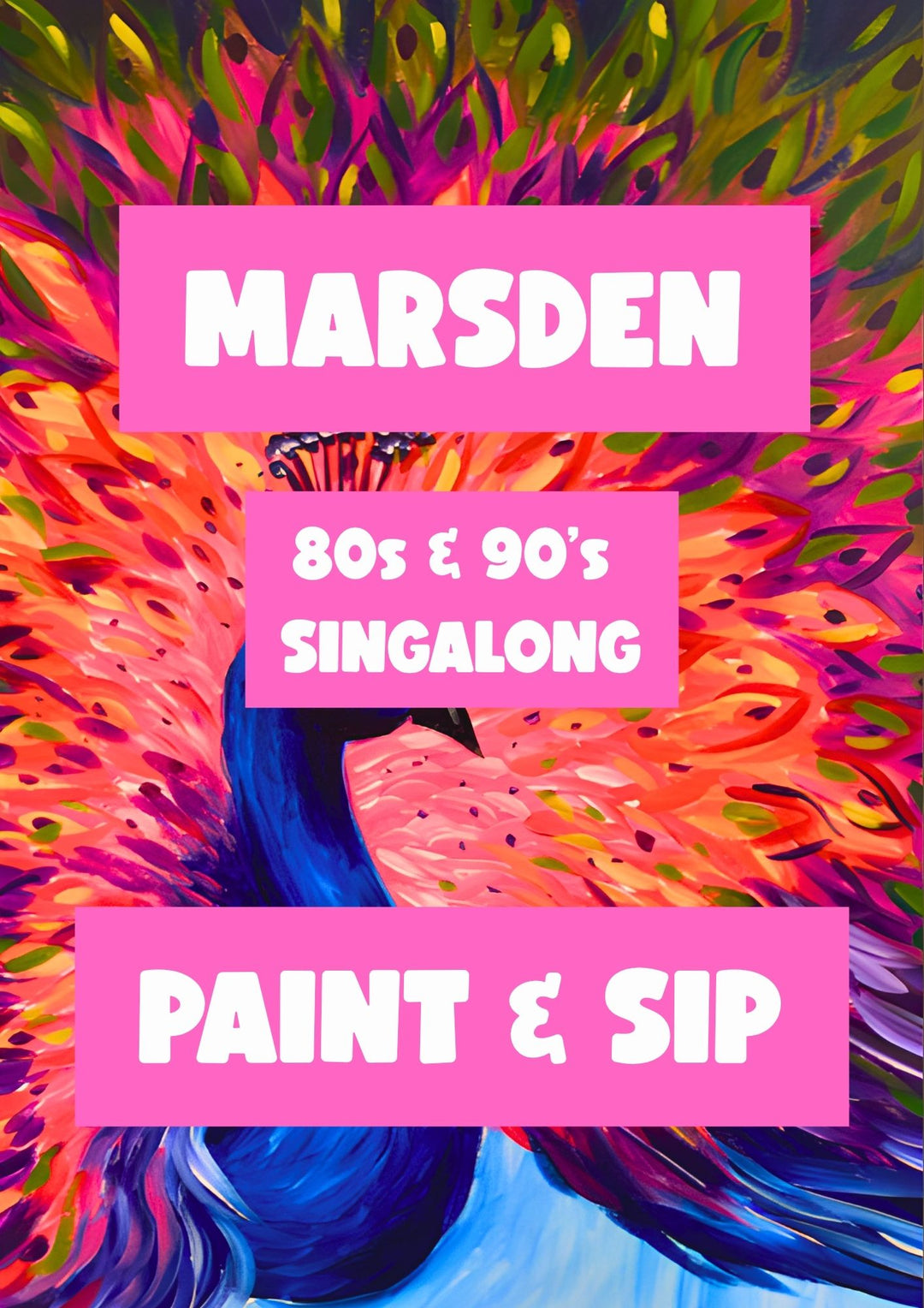 80s &amp; 90s SINGALONG PAINT AND SIP 11TH JULY MARSDEN LOGAN 6PM