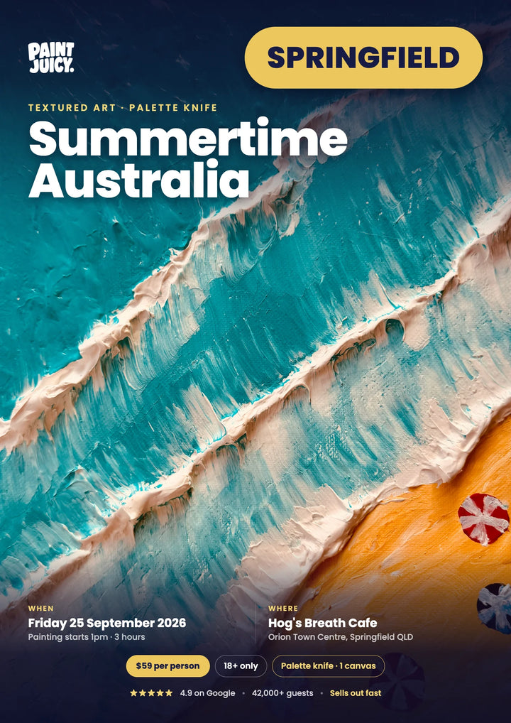 Summertime Australia Textured Art Paint and Sip 25th September Springfield Ipswich 1pm
