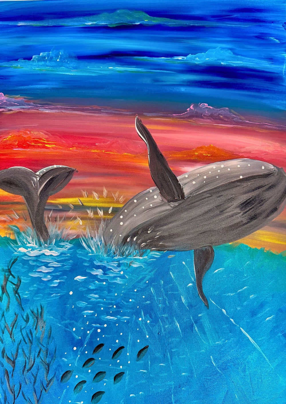 Whale of a Time painting on canvas, Paint Juicy paint and sip Townsville