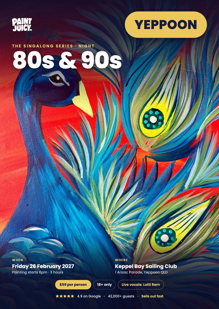 80s &amp; 90s Singalong Paint and Sip 26th February Yeppoon NQ 6pm
