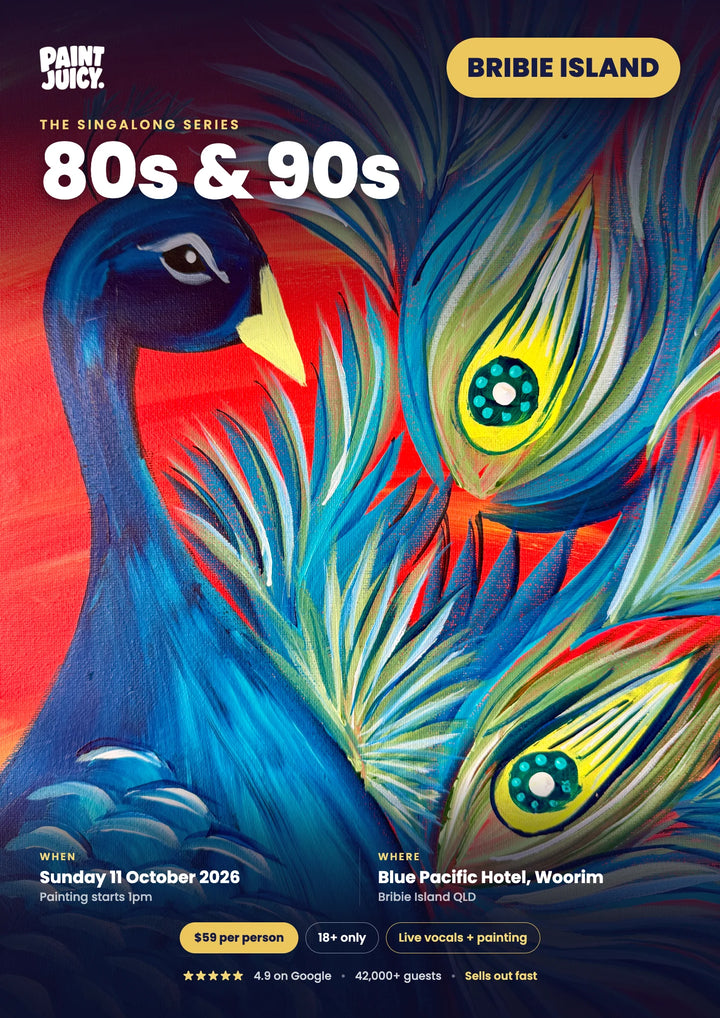 80s &amp; 90s Singalong Paint and Sip 11th October Bribie Island 1pm